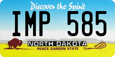 ND license plate IMP585
