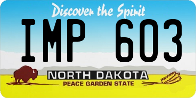 ND license plate IMP603