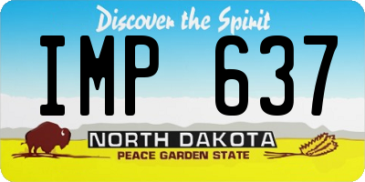 ND license plate IMP637