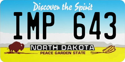 ND license plate IMP643