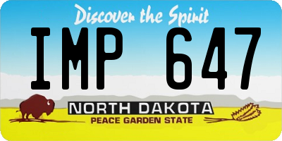 ND license plate IMP647