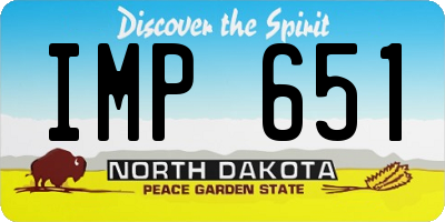 ND license plate IMP651