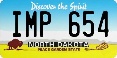 ND license plate IMP654