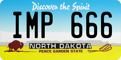 ND license plate IMP666