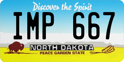 ND license plate IMP667