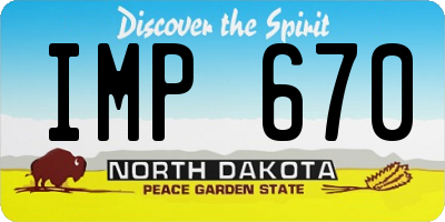 ND license plate IMP670