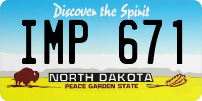 ND license plate IMP671