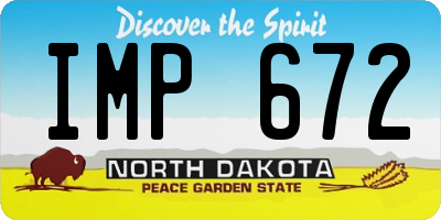 ND license plate IMP672