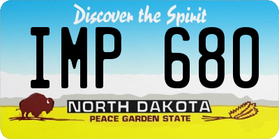 ND license plate IMP680