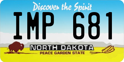 ND license plate IMP681