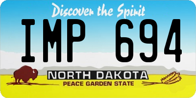 ND license plate IMP694