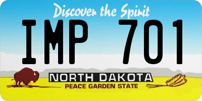 ND license plate IMP701