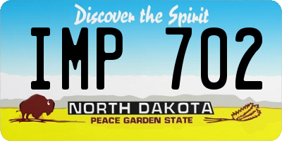 ND license plate IMP702