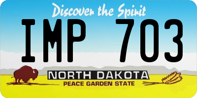 ND license plate IMP703