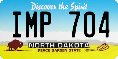 ND license plate IMP704