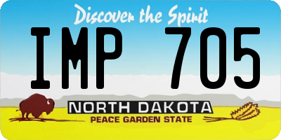 ND license plate IMP705