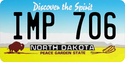 ND license plate IMP706