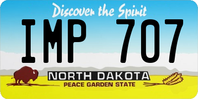 ND license plate IMP707