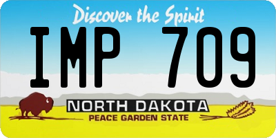 ND license plate IMP709
