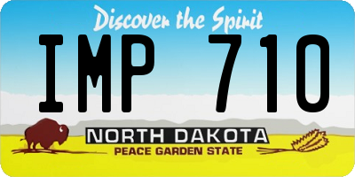 ND license plate IMP710