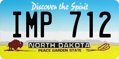 ND license plate IMP712