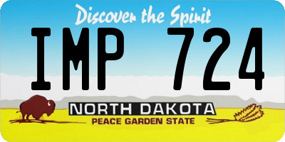 ND license plate IMP724