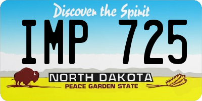 ND license plate IMP725