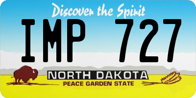 ND license plate IMP727