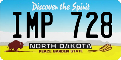 ND license plate IMP728