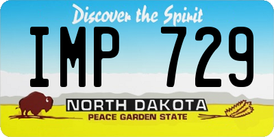 ND license plate IMP729