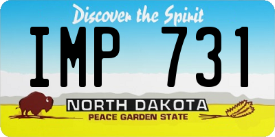 ND license plate IMP731