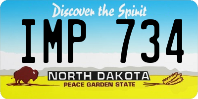 ND license plate IMP734