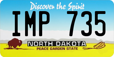 ND license plate IMP735