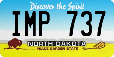 ND license plate IMP737