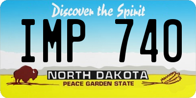 ND license plate IMP740