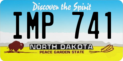 ND license plate IMP741