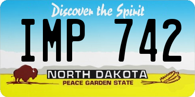 ND license plate IMP742