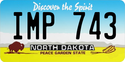 ND license plate IMP743