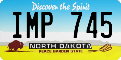 ND license plate IMP745