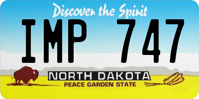ND license plate IMP747