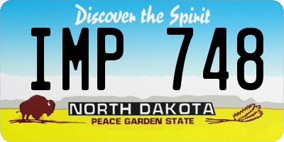 ND license plate IMP748
