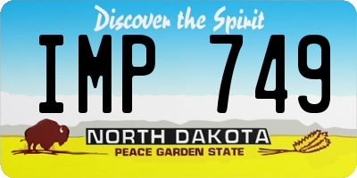 ND license plate IMP749