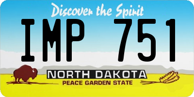 ND license plate IMP751