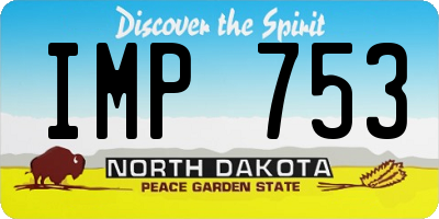 ND license plate IMP753