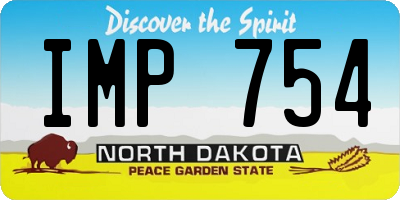ND license plate IMP754