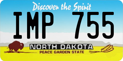 ND license plate IMP755