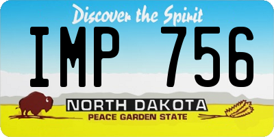 ND license plate IMP756