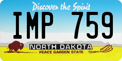 ND license plate IMP759