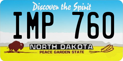 ND license plate IMP760