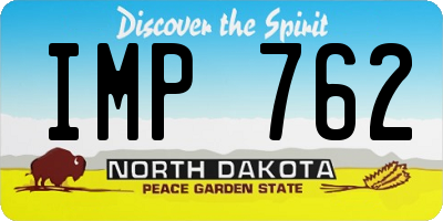ND license plate IMP762